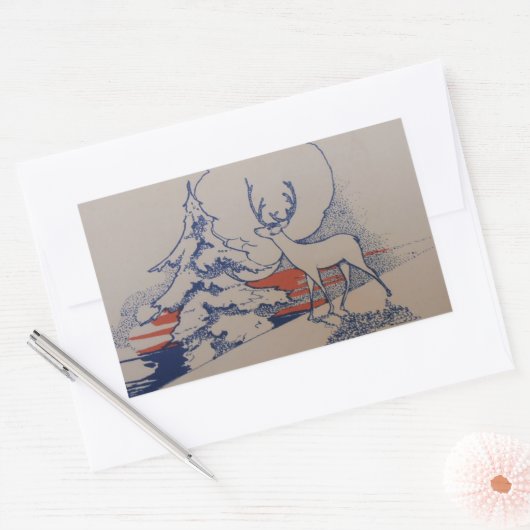 Kerstmis Rechthoekige Sticker (Envelop)