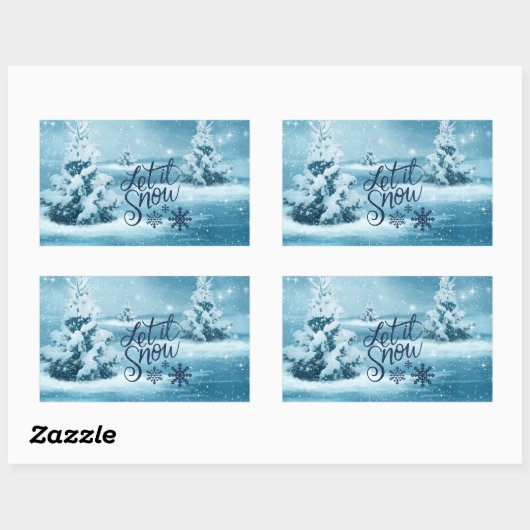 Kerstmis Rechthoekige Sticker (Vel)