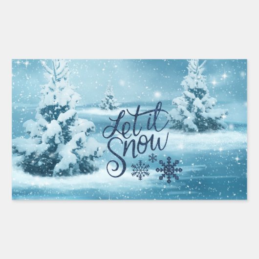 Kerstmis Rechthoekige Sticker (Voorkant)