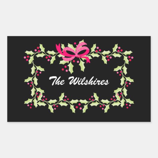 Kerstmis Rechthoekige Sticker (Voorkant)