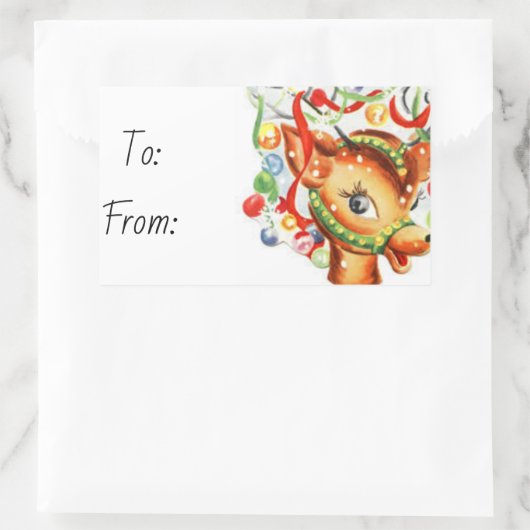 Kerstmis Rechthoekige Sticker (Tas)
