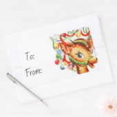 Kerstmis Rechthoekige Sticker (Envelop)
