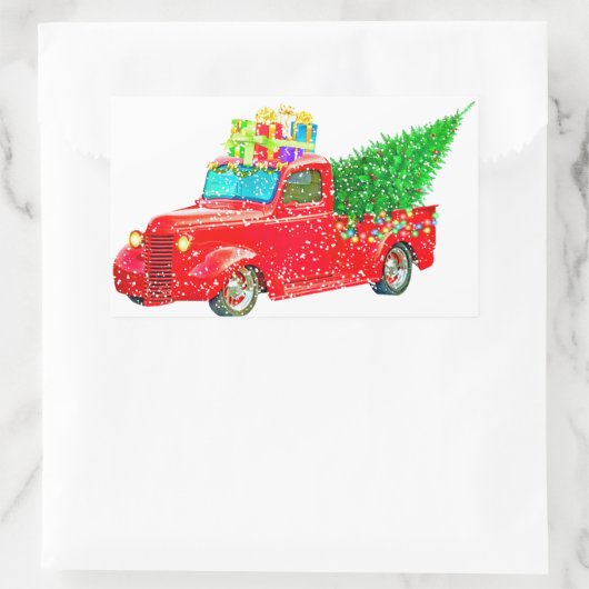 Kerstmis Rechthoekige Sticker (Tas)