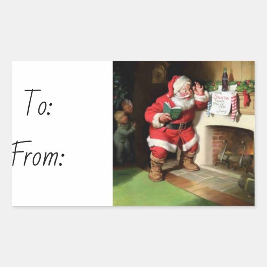 Kerstmis Rechthoekige Sticker (Voorkant)