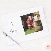 Kerstmis Rechthoekige Sticker (Envelop)