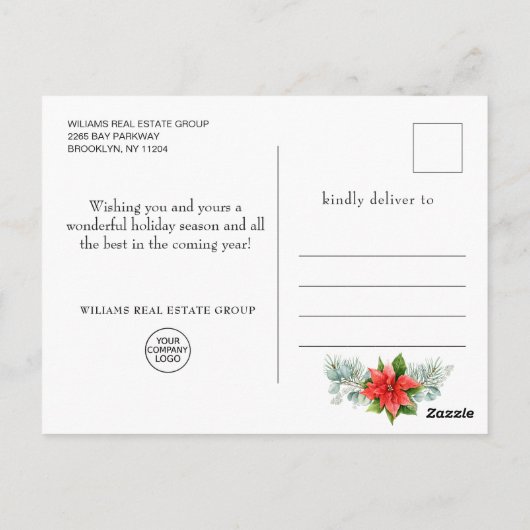 Kerstmis Red Bird Vakantie Corporate Groet Briefkaart (Achterkant)