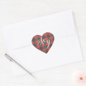 Kerstmis: Red Black Gingham Buffalo Plays Hart Sticker (Envelop)
