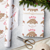 Kerstmis Red de Pangolin Slogan Cadeaupapier