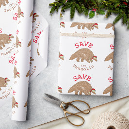 Kerstmis Red de Pangolin Slogan Cadeaupapier