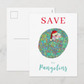 Kerstmis Red de Schubdier Aardige Dieren Feestdagenkaart (Voorkant / Achterkant)