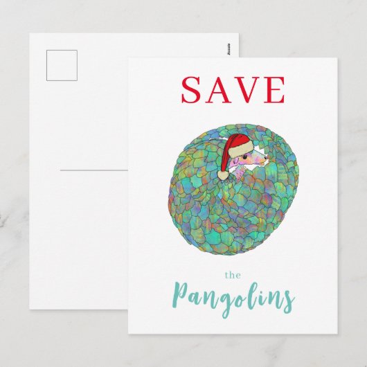 Kerstmis Red de Schubdier Aardige Dieren Feestdagenkaart (Voorkant / Achterkant)