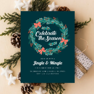 Kerstmis: Red Gingham Holiday Party Kaart