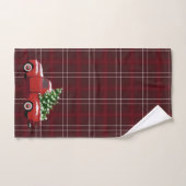 Kerstmis |  Red Pickup Truck Bad Handdoek (Handdoek)