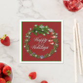 Kerstmis: Red Prettige feestdagen Napkins Servet (Insitu)