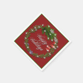 Kerstmis: Red Prettige feestdagen Napkins Servet (Hoek)