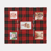 Kerstmis, Red Tartan Pset, aangepaste foto's Fleece Deken (Voorkant (Horizontaal))