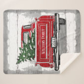 Kerstmis  Red Truck Familienaam Rustic Sherpa Deken (Voorkant (horizontaal))