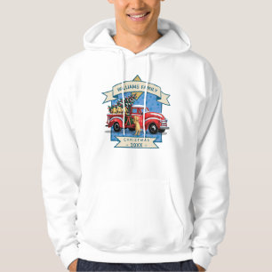 Kerstmis  Red Truck met Dogs Familienaam Hoodie