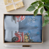 Kerstmis  Red Truck met Dogs Familienaam Tissuepapier (Geschenk)