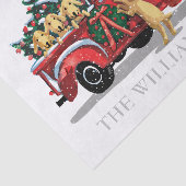 Kerstmis  Red Truck met Dogs Familienaam Tissuepapier (Detail)