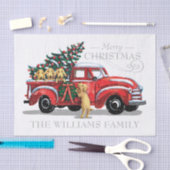 Kerstmis  Red Truck met Dogs Familienaam Tissuepapier (Craft)