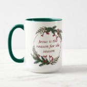 Kerstmis Reden voor Seizoen Holly Berry krans Mok (Links)