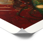 Kerstmis Reflecties Vrouw met Bruin Haar Poster (Hoek)