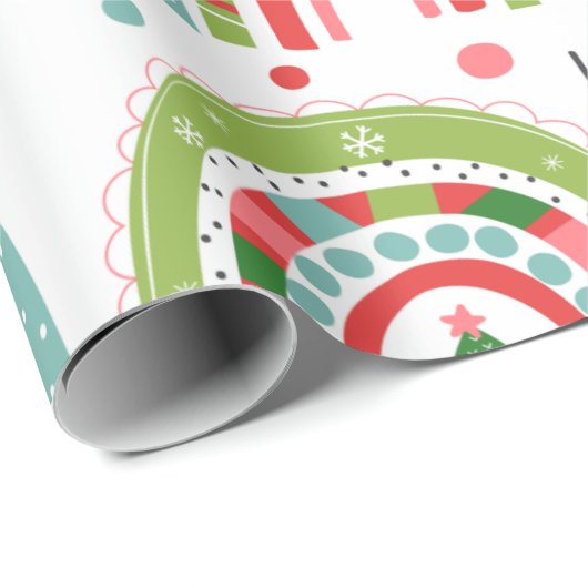 Kerstmis regenbogen cadeaupapier (Rol Hoek)