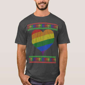 Kerstmis Regenboog Hart 2 T-shirt