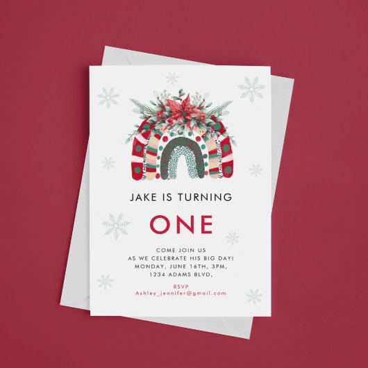 Kerstmis Regenboog Kinderen Verjaardagsfeest Kaart