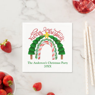 Kerstmis Regenboog Rood Groen Kerstfeest Servet