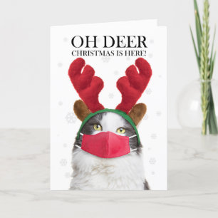 Kerstmis Reindeer Antlers & Face Mask Feestdagen Kaart