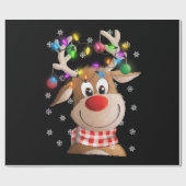 Kerstmis Reindekerlampfamilie Cadeaupapier (Vlak)