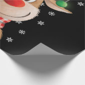 Kerstmis Reindekerlampfamilie Cadeaupapier (Hoek)