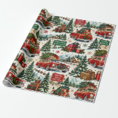 Kerstmis Reis Inpakpapier (Uitgerold)