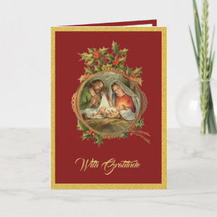 Kerstmis Religieus Dank U Jezus Maria Jozef Feestdagen Kaart