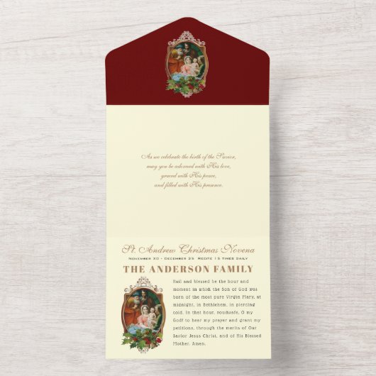 Kerstmis:  religieus Novena Prayer   All In One Uitnodiging (Binnen)