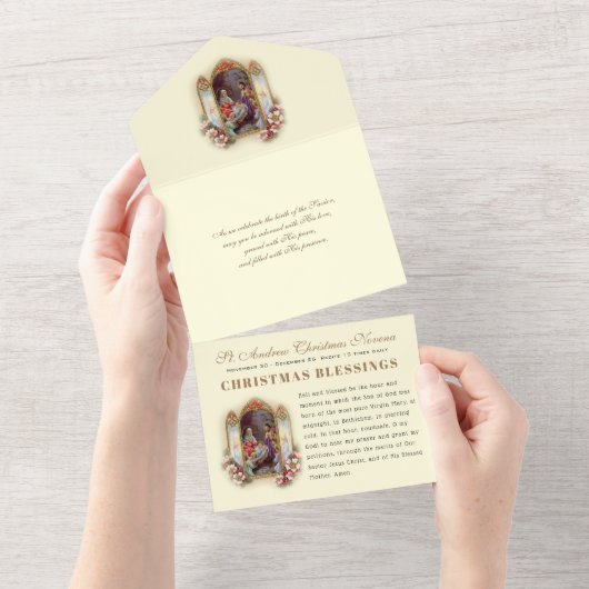 Kerstmis:  religieus Novena Prayer All In One Uitnodiging (Afscheurbaar)