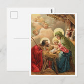 Kerstmis, religieus, vintage kerstgroet briefkaart (Voorkant / Achterkant)