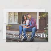 Kerstmis religieuze kerst echt gezegende feestdag  feestdagenkaart (Voorkant)