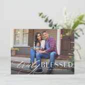 Kerstmis religieuze kerst echt gezegende feestdag  feestdagenkaart (Staand voorkant)