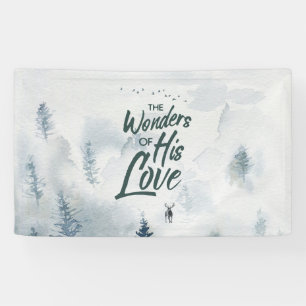 Kerstmis Religieuze Wonderen van Zijn Liefde Zegen Spandoek