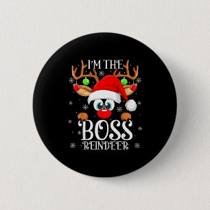 Kerstmis rendier baas familie bij elkaar horende g ronde button 5,7 cm