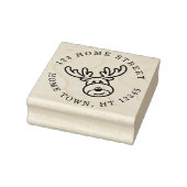Kerstmis Rendier Circulaire Retouradres Rubberstempel (Stempel)