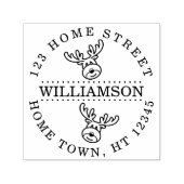 Kerstmis Rendier Cirkelvormig Retouradres Zelfinktende Stempel (Design)