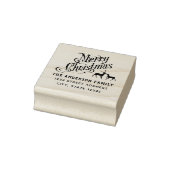 Kerstmis rendier familienaam retouradres rubberstempel (Stempel)