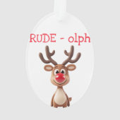 Kerstmis Rendier Grappen Acrylaat Ornament (achterkant)