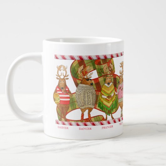 KERSTMIS RENDIER Grote witte Mok (Links)