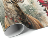 Kerstmis rendier highlander rood cadeaupapier (Rol Hoek)