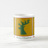 Kerstmis Rendier Hoofd Rood Groen & Goud Custom Koffiemok (Center)